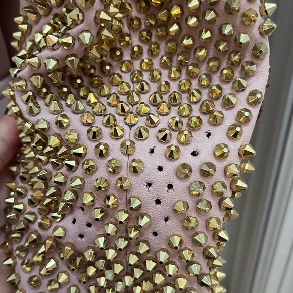 Philipp Plein Pink Leather Jacket w/ Studded Sleeves & Crystal Patches S As Is - Picture 15 of 16